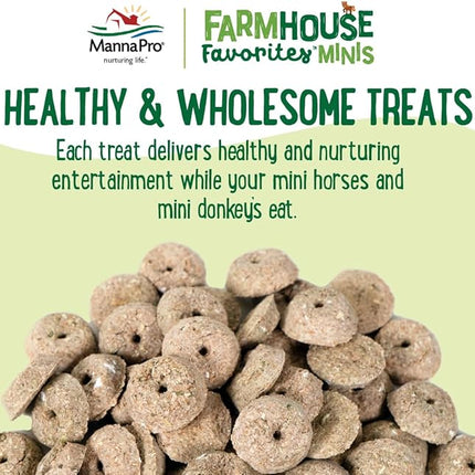 Manna Pro Farmhouse Favorites Mini Horse & Mini Donkey Treats –Baked Snack for Mini Horses & Mini Donkeys – Hand Mixed Treat – Oats, Apple & Banana Flavored – 3lb Bag