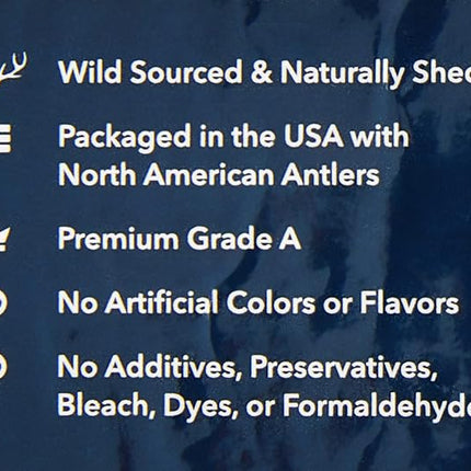 Amazon Brand - Wag Deer Antler Chew for Dogs, Naturally Shed, Whole, Medium 6-7.5 inches, Best for Dogs 15-30 lbs, 1.80 Ounce (Pack of 4)