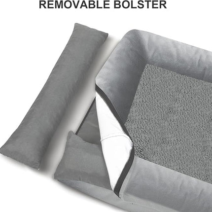 XL Orthopedic Gel Memory Foam Dog Bed, Washable Dog Bed with Removable Cover, Waterproof Non-Slip Bottom Big Pet Bed Couch