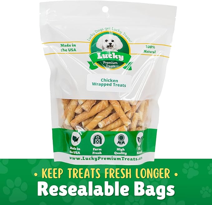 Chicken Wrapped Rawhide Dog Treats for Toy Dogs Under 25 lbs. – 80ct. Rawhide Chew Sticks – Limited Ingredient Long Lasting Chews Made in The USA with Natural Chicken and Beef Hide Twists