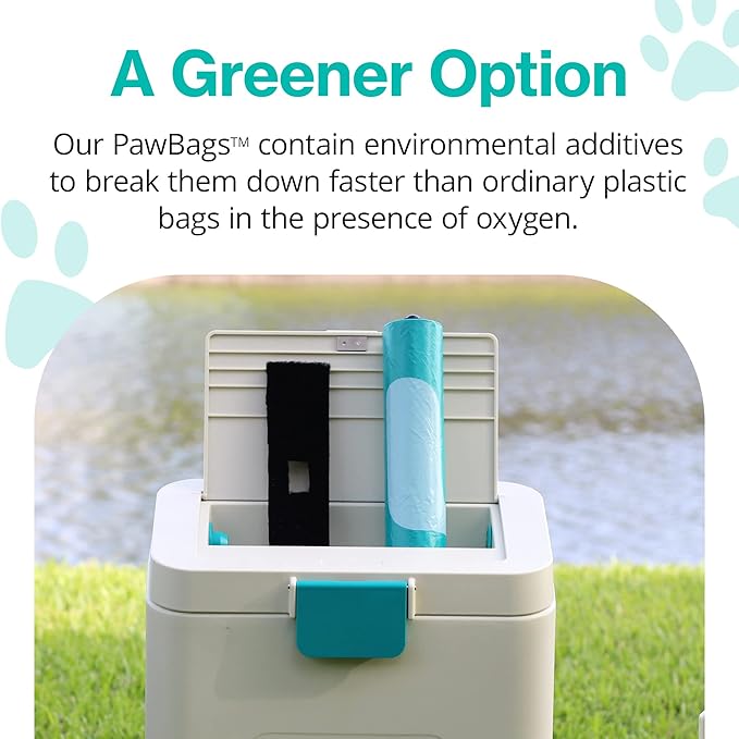 PawPail Scented Dog Poop Bags Refill with Carbon Filter - 1 Roll of 200 Standard Size Dog Waste Bags with Poop Filter - Mild Floral Scent, Leakproof, & Durable - For Pet Waste Station