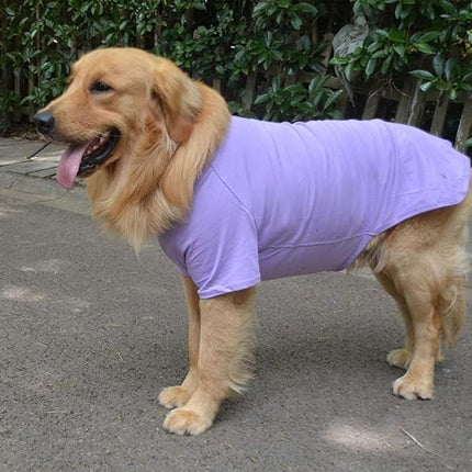 Lovelonglong Pet Clothing Dog Costumes Basic Blank T-Shirt Tee Shirts for Large Dogs Violet XXXXL