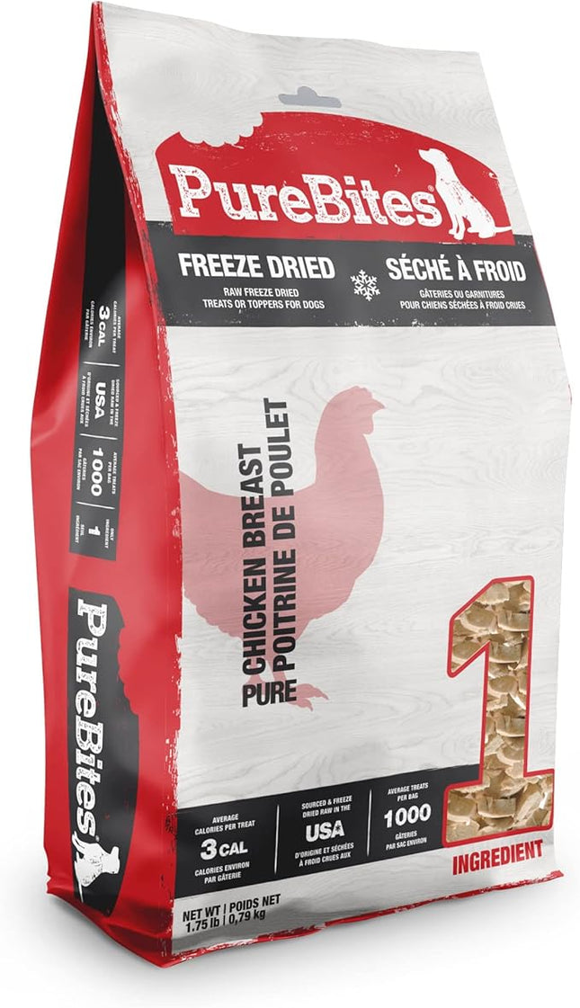 PureBites Chicken Freeze Dried Dog Treats, 1 Ingredient, Made in USA, 28 Ounces (Pack of 1)