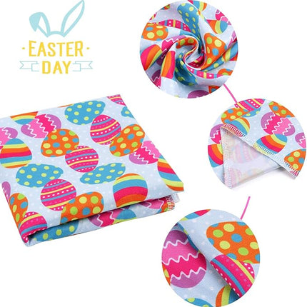 E-Clover Easter Dog Bandana & Matching Scrunchie Set Egg Dog Bandanas Scarf with Bunny Hair Tie for Small Puppy Dogs Pet Owner
