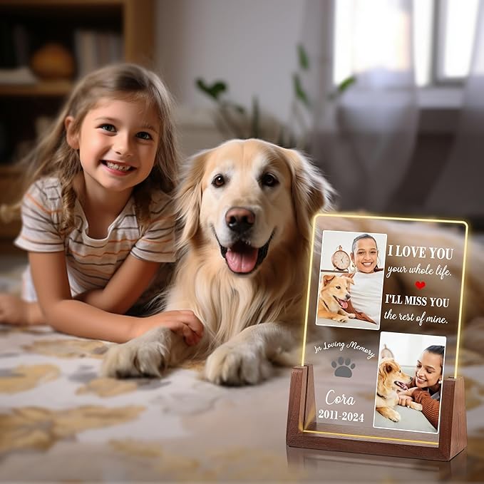 Customized Dog Memorial Gifts for Loss of Dog, Dog Memorial Gifts, Dog Memorial Gifts, Dog Loss Sympathy Gift, Pet Memorial Gifts, Pet Memorial Acrylic Light, Cat Memorial Gifts, Gifts for Pet Lovers