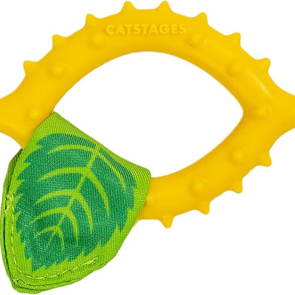 Catstages Dental Lemon Teether, Soft and Textured Cat Chew Toy, Catnip Oil Coating, Yellow