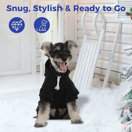 BINGPET Mommy's Boy Dog Sweater with Hood and Leash Hole,Warm Fleece Dog Hoodie & Winter Coat for Small to Large Dogs,Cold Weather Pet Clothes(Medium)