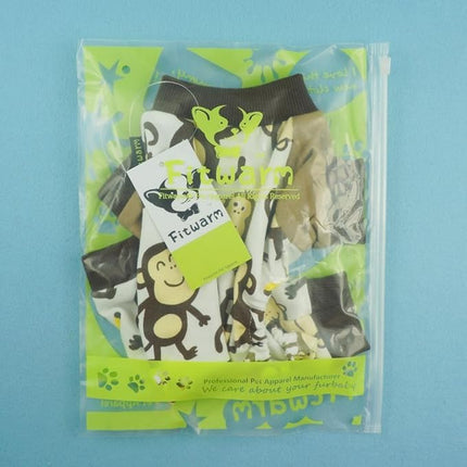 Fitwarm Monkey Dog Pajamas, Cute Dog Clothes for Small Dogs Boy Girl, Pet Onesie Clothing, 100% Breathable Cotton, Brown, XXL