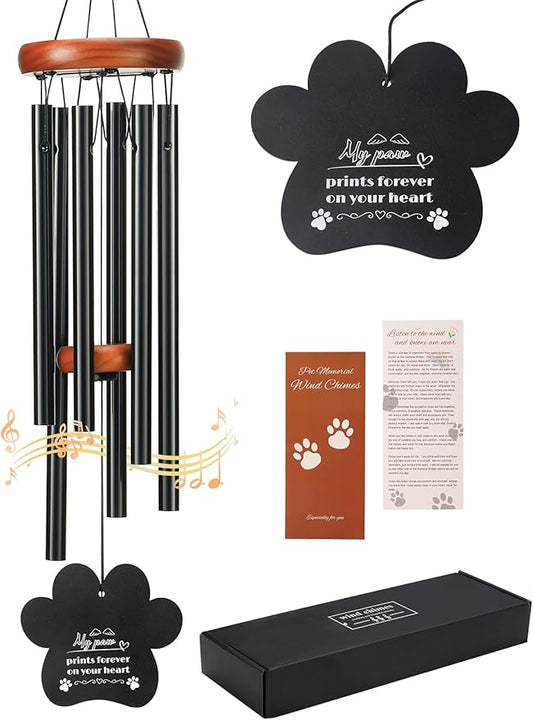 Dog Memorial Gifts for Loss of Dog, 26" Metal Pet Memorial Wind Chimes, Pet Memorial Gifts for Dogs and Cats, Loss of Dog Sympathy Gift, Pet Bereavement Remembrance Gift Dog with Poem Card for Cat