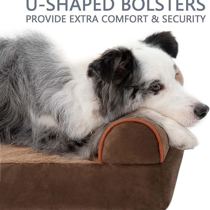 XL Orthopedic Dog Bed for Large Dogs, Waterproof Egg Crate Foam Dog Beds with Removable Washable Cover, XLarge Pet Bed Soft Sofa Couch with Non-Slip Bottom