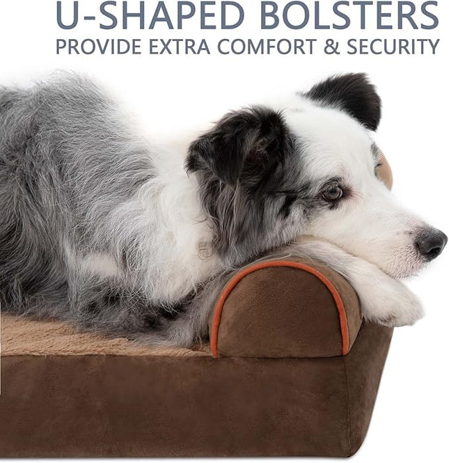 XL Orthopedic Dog Bed for Large Dogs, Waterproof Egg Crate Foam Dog Beds with Removable Washable Cover, XLarge Pet Bed Soft Sofa Couch with Non-Slip Bottom