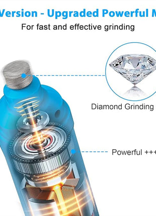 Casfuy Dog Nail Grinder with 2 LED Light - New Version 2-Speed Powerful Electric Pet Nail Trimmer Professional Quiet Painless Paws Grooming & Smoothing for Small Medium Large Dogs(Bright Blue)