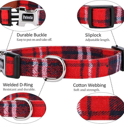 Faleela Soft &Comfy Christmas Bowtie Dog Collar,Detachable and Adjustable Bow Tie Collar,for Small Medium Large Pet (S, Red)