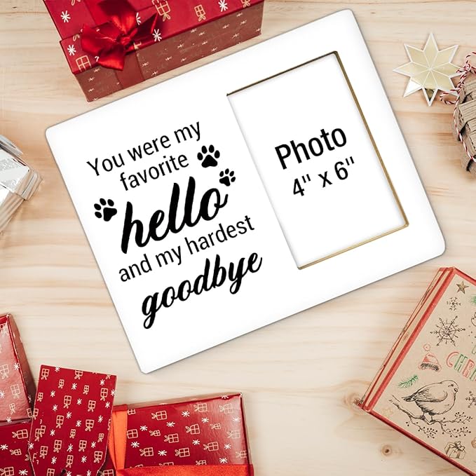 Dog Memorial Gifts for Loss of Dog, Pet Memorial Gift Picture Frame, Sympathy Gifts for Pet Lovers, Cat Passing Away Bereavement Remembrance Wood Photo Frames, 4 x 6 Inch Photo