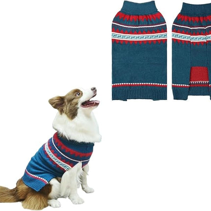 BINGPET Dog Sweater,Elastic Medium Large Dog Puppy Sweater for Dog Girls Boys,Sleeveless Turtleneck Knit Sweaters for Large Medium Dogs,Christmas Dog Sweater for Fall Winter Navy Blue,XL
