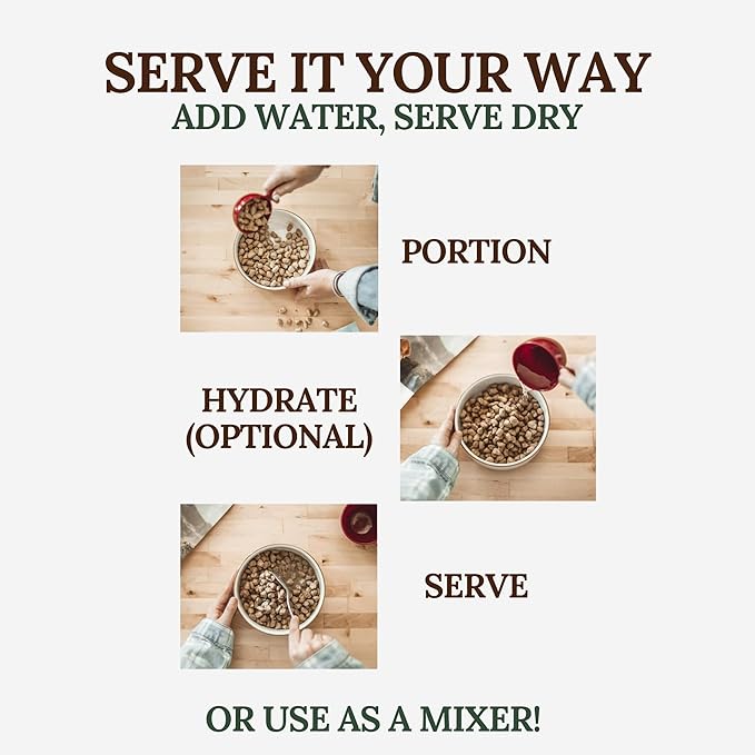 360 Pet Nutrition Freeze-Dried Raw Dog Food – Multi-Protein with Beef, Chicken, Fish, Liver & Organs, High Protein, Omega-3s, Fruits, Veggies & Superfoods, Grain-Free, No Fillers, 5 oz – Made in USA