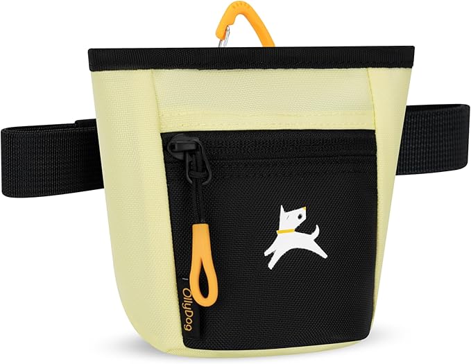 OllyDog Goodie Treat Bag, Dog Treat Pouch, Waist Belt Clip for Hands-Free Training, Magnetic Closure, Dog Training and Behavior Aids, Three Ways to Wear (Sol)