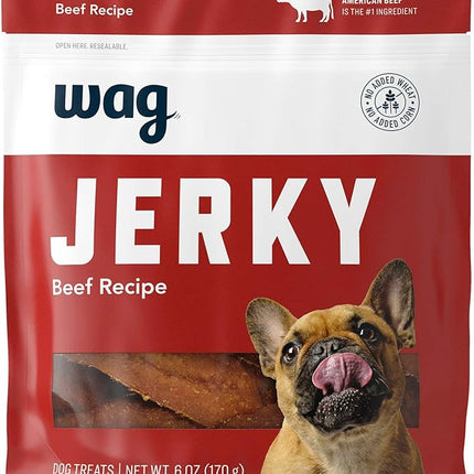 Amazon Brand - Wag Soft & Tender American Jerky Dog Treats - Beef Recipe ,6 Ounce (Pack of 1)
