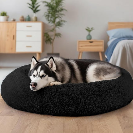 Extra Large Dog Beds, 36 Inch Human Dog Anxiety Relief Comfort Bed, Indestructible & Chew Proof Pet Beds (Black)
