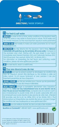 API 5-IN-1 TEST STRIPS Freshwater and Saltwater Aquarium Test Strips 4-Count Box