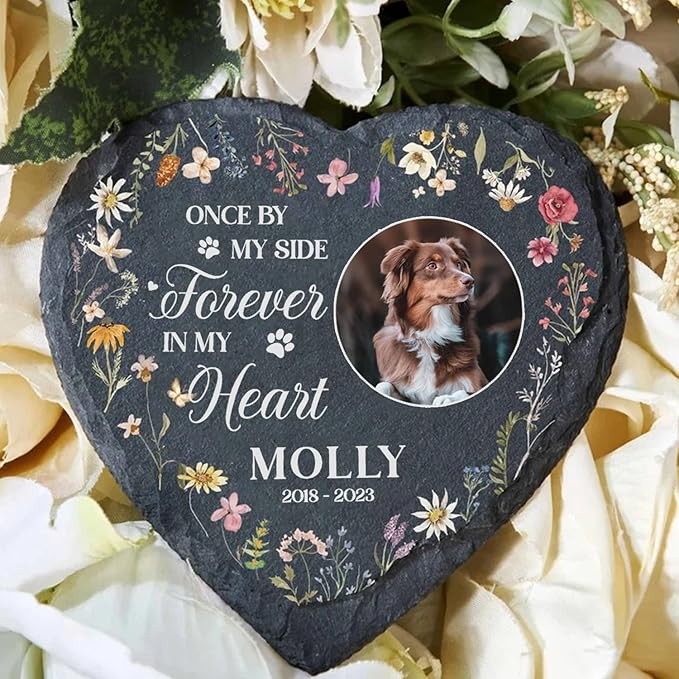 Gabita Custom photo Dog Memorial Stone, Pet Memorial Gifts for Dogs, Dog Memorial Stone, Personalized Pet Grave Markers Headstone Cemetery Decorations for Pet new 4
