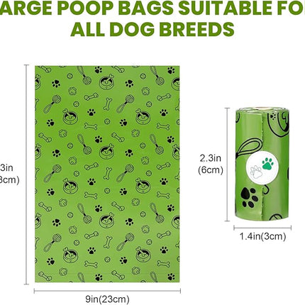 Dog Poop Bags Rolls 420 Counts: TVOOD Extra Thick Poop Bags for Dogs Leak-proof Scented Pet Waste Bags for Doggie Poo - with 2 Dispenser, Green