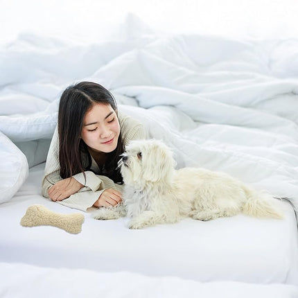 SPOT 9in Vermont Style Fleece Bone Dog Toy – Soft Comfort Plushie for Medium Dogs & Puppies – Built-in Squeaker – No Plastic Parts – Safe for Light Chewers – Cuddly & Calming Pet Toy