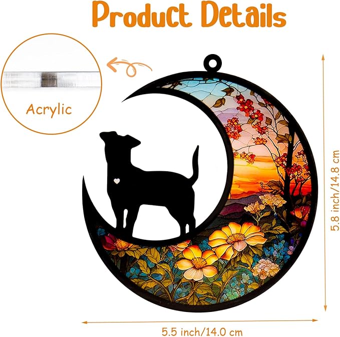 Dog Memorial Suncatcher,Pet Sympathy Gifts,Dog Memorial Gifts for Loss of Dog,Personalized Dog Pass Away Gifts with Name Date for Pet Lovers