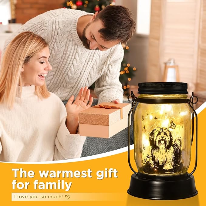 kyoryuger Shih Tzu Gifts for Women/Men Shih Tzu Solar Lanterns Dog Mom Birthday Dog Lovers Lantern Pet Loss Pet Memorial Lights Solar Garden Decoration for Yard, Patio,Backyard,Porch Torches Light