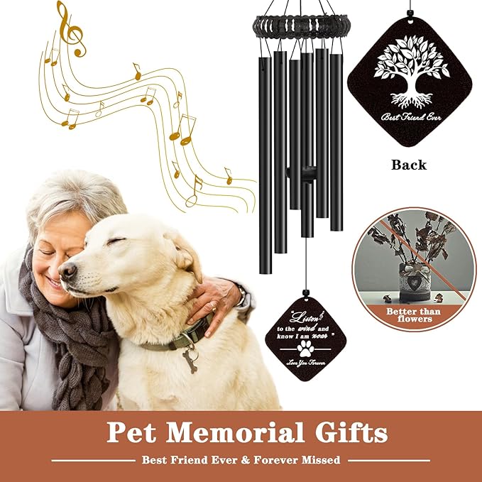 Pet Memorial Gifts for Dogs, 28" Pet Memorial Wind Chime, Dog Memorial Gifts for Loss of Dog, Pet Loss Dog Bereavement Sympathy Gift