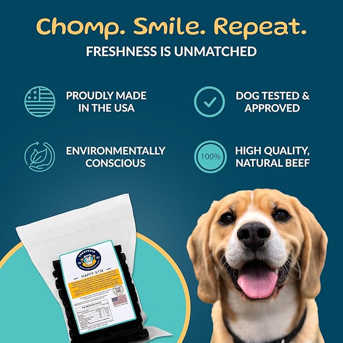 Omaha Sticks Beef Dog Treats, 16 Oz Bag - All-Natural, Sustainable, Healthy, High Protein, Hand-Trimmed, Slow-Roasted, Made in The USA, Nutritious, No Additives, No Fillers