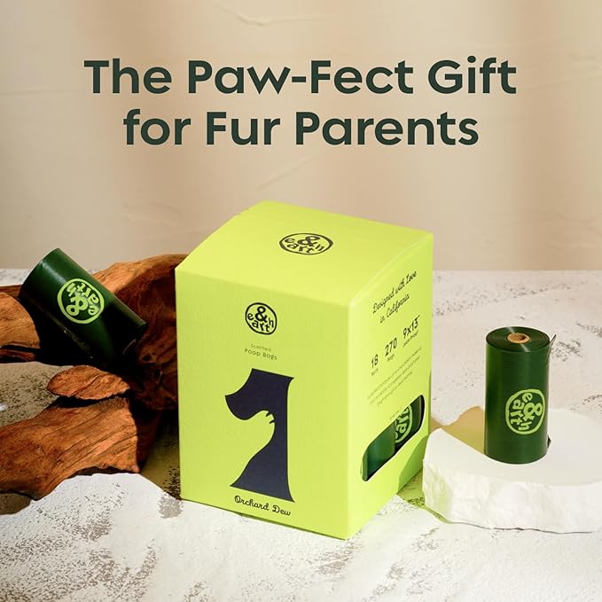 &earth Poop Bags for Dogs, Leak-Proof, Extra Thick, Fig-Scented, Waste Bag Refill Rolls, 9x13 Inch, 270 Count