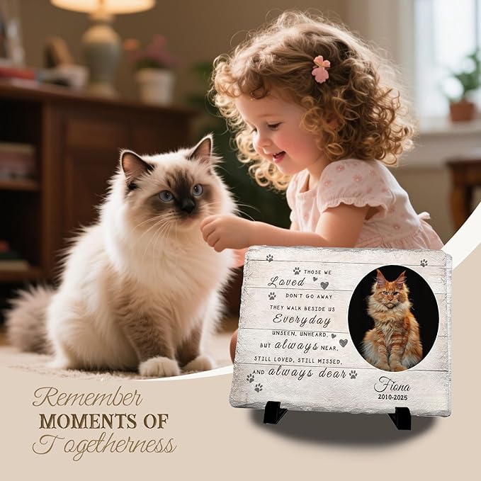 Personalized Pet Memorial Stone, Custom Dog Memorial Gifts for Loss of Dog with Photo Name Date, Dog Remembrance Gift, Loss of Dog Sympathy Gift for Dog Cat Lovers (Quote 8)