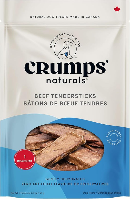 Crumps Naturals Beef Tendersticks 58g/2oz | High Protein Dog Treats | Baked Beef | Single Ingredient | Great for training