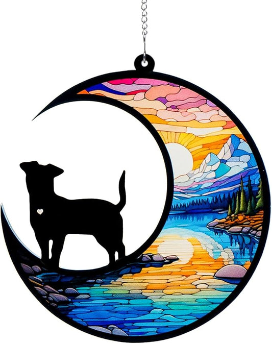 Dog Memorial Suncatcher,Pet Sympathy Gifts,Dog Memorial Gifts for Loss of Dog,Personalized Dog Pass Away Gifts with Name Date for Pet Lovers