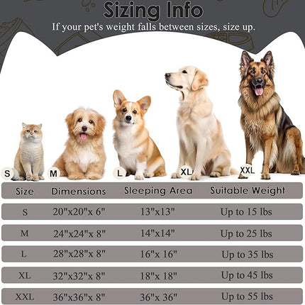 Extra Large Dog Beds, 36 Inch Human Dog Anxiety Relief Comfort Bed, Indestructible & Chew Proof Pet Beds (Dark Grey)