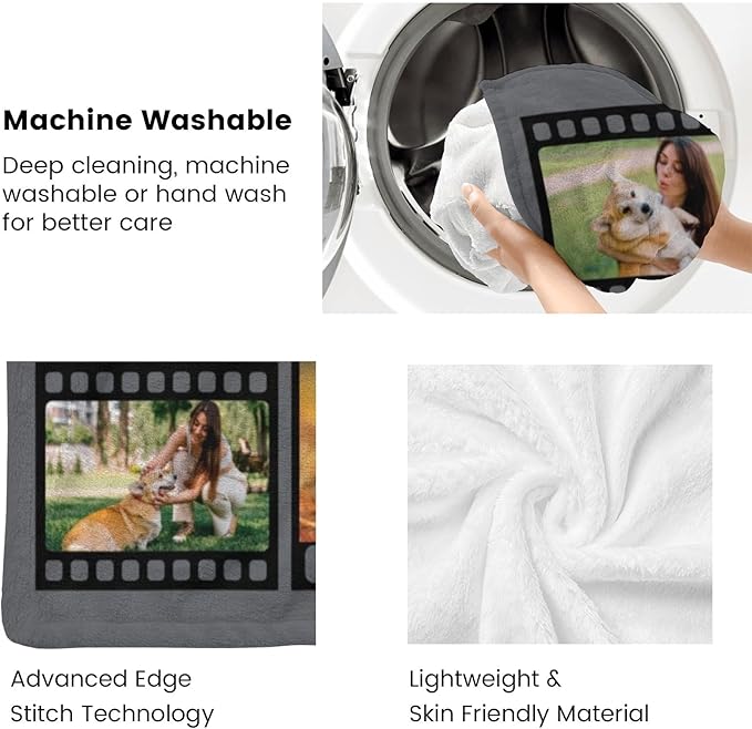 Artsadd Personalized Pet Memorial Throw Blanket with Photo-Pet Memorial Gifts for Dogs Cats Loss of Dog Sympathy Gift Bereavement Remembrance Passing Away Gifts Dog Picture Blanket