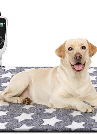 Cat Heating Pad, Waterproof Pet Heating Pad for Cats Dog Indoor, 11 Adjustable Temperature Cat Warming Bed Mat with Timer, Indoor Heated Bed with Chew Resistant Cord (M: 28'' L X 18'' W)