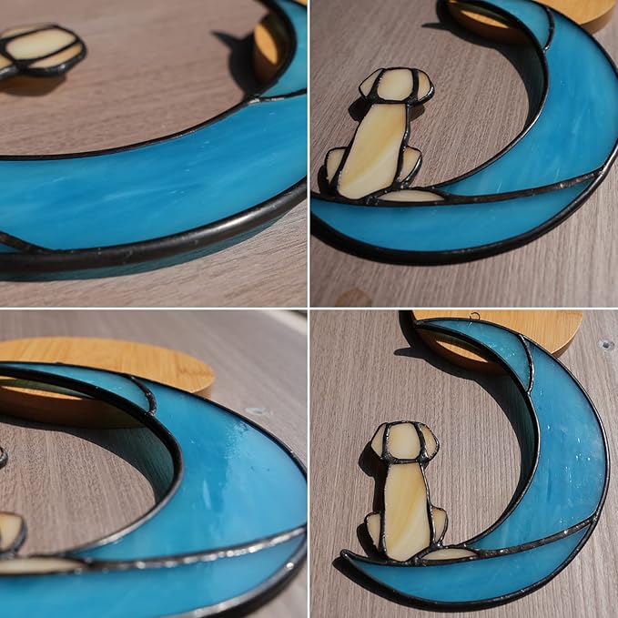 BOXCASA Dog Memorial Gifts for Stained Glass Window Hanging,Suncatcher for Window,Sympathy Gifts for Dog Lovers,Loss of Pet Sympathy Gift,Pet Memorial Gift