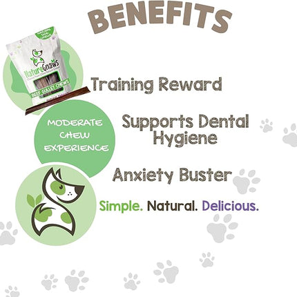 Nature Gnaws Beef Gullet Chews for Large Dogs 9-10" (50 Count) - Natural Beef Jerky Stick Dog Chew Treats - Rawhide Free