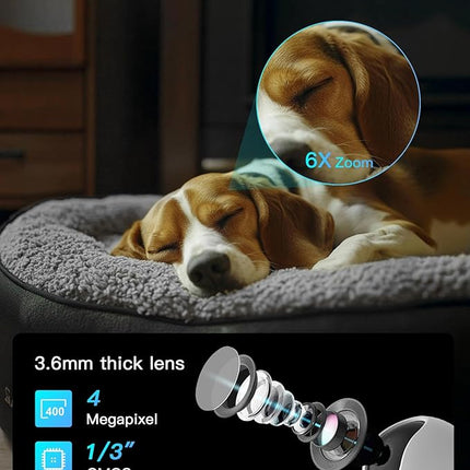 ARENTI 5G Indoor Security Camera, 4MP Pet Camera with Speaker for Dog/Cat, Baby Monitor with Phone App, Dual-Band WiFi, Auto Tracking, Super Night Vision, 2-Way Talk, 64G Local Storage (P2Q 64G)