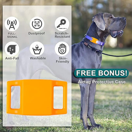 Squeaky Dog Balls, Indestructible Dog Toys for Aggressive Chewers Large/Medium Breed, Natural Rubber Interactive Chew Toys for Teeth Clean, Relieves Anxiety (Orange)