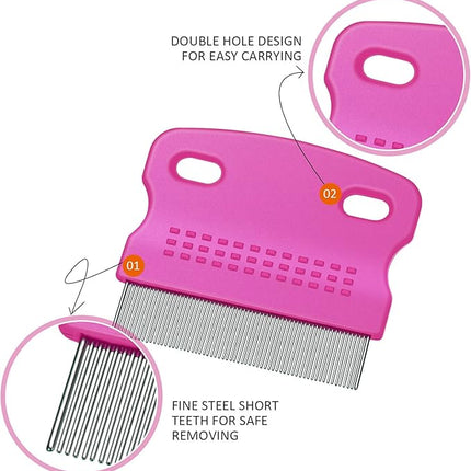 6 Pieces Pet Lice Combs Dog Grooming Flea Cat Tear Stain Comb for Removal Dandruff, Hair Stain, Nit(White, Yellow, Green, Purple, Orange, Dark Blue)