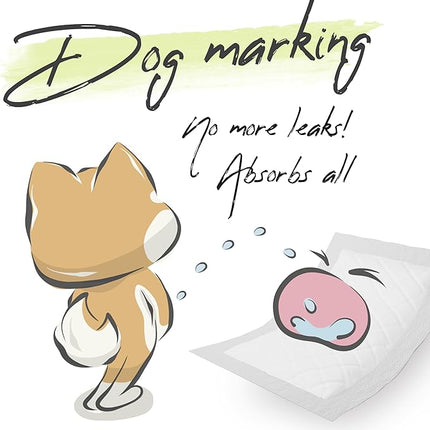 WICKEDPUP Dog Diaper Liners Booster Pads for Male and Female Dogs, 100ct | Disposable Diaper Inserts fit Most Reusable Pet Belly Bands, Wraps, and Washable Period Panties