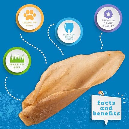 Jack&Pup Natural Cow Ears for Dogs - Cow Ear Dog Treats, Thick Cut, Single Ingredient, High Protein, Pig Ear Alternative Dog Treats - Cow Ears for Small and Large Dogs (80 Pack)
