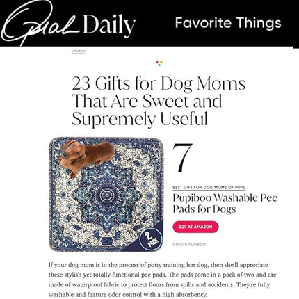 PUPIBOO Washable Pee Pads for Dogs & Cats - Super Absorbent Reusable Puppy Training Pads - 100% Waterproof, Leak-Proof, Non-Slip Pet Pads for Housebreaking, Whelping & Indoor Floor Protection