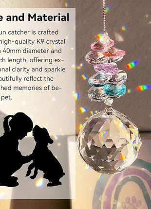 Cat Memorial Suncatcher - Lost of Cat Bereavement Gift Idea, Pet Loss Sympathy Gifts, Thoughtful Cats Remembrance Sun Catcher, Passing Away Remembrance Memory Gift