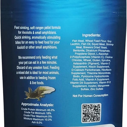 Soft Pellets for Axolotls - Moist Sinking Diet for Axolotl, Newts, Salamanders & Other Small Amphibians (1.5 oz (42.5g))