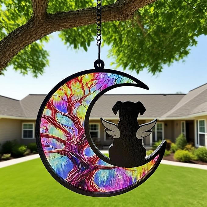 Suncatcher Dog Memorial Gifts for Loss of Dog Sympathy Gift Dog Passing Away Gifts Dog Loss Sympathy Gift Dog Remembrance Gift Dog Death Sympathy Gifts in Memory of Dog Sun Catchers Indoor Window (A)