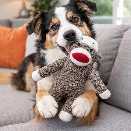 Sock Monkey Dog Toy | Squeaky Monkey | Plush Monkeys Dogs Toys | Stuffed Squeaky Chew Dog Toy | Interactive Squeaky Monkeys | Small/Medium Breed Dogs Toys | Multicolor | 6"